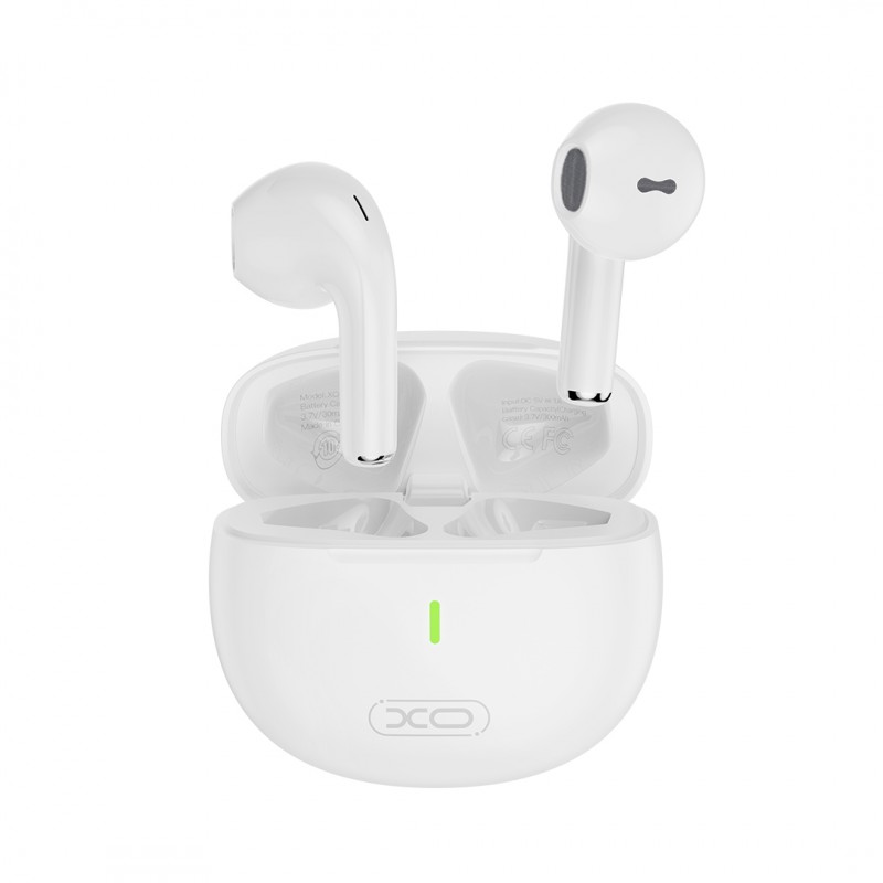 Слушалки Bluetooth безжични XO X26, с черен силиконов кейс, Бели