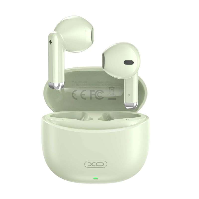 Слушалки Bluetooth безжични XO X33 TWS, Зелени