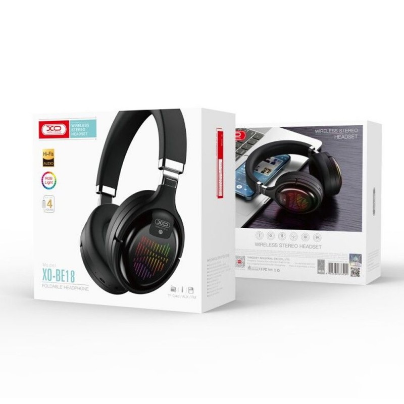 Слушалки големи XO BE18 Bluetooth, Черни