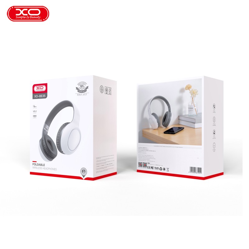 Слушалки големи XO BE35 Bluetooth, Бели
