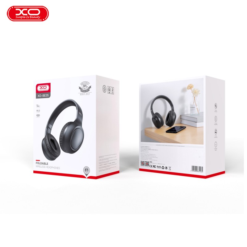 Слушалки големи XO BE35 Bluetooth, Черни