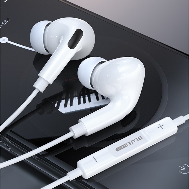 Слушалки HF 3.5 mm BLUE Power BBM30 Pro, Бели