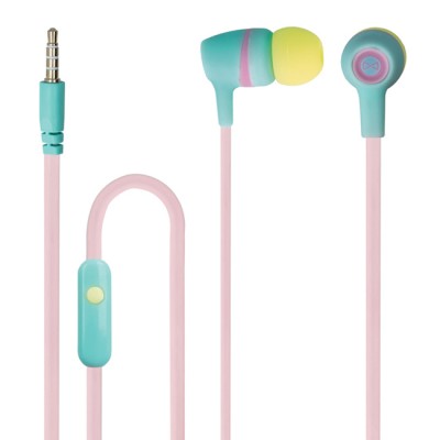 Слушалки HF 3.5 mm Forever JSE-200 пастелни, Розово-ментови