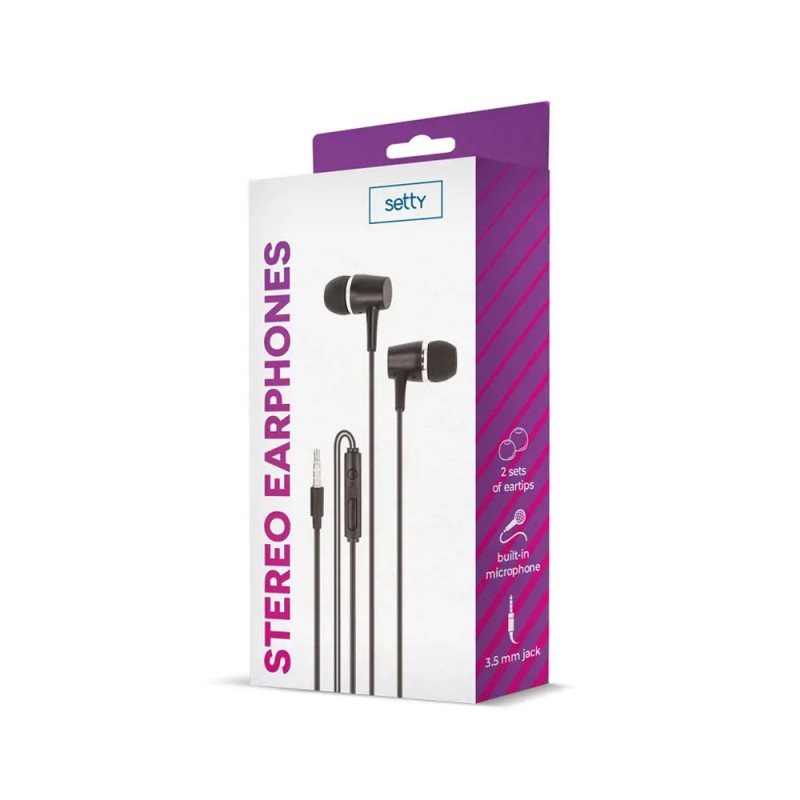 Слушалки HF с микрофон 3.5 mm SETTY, Черни