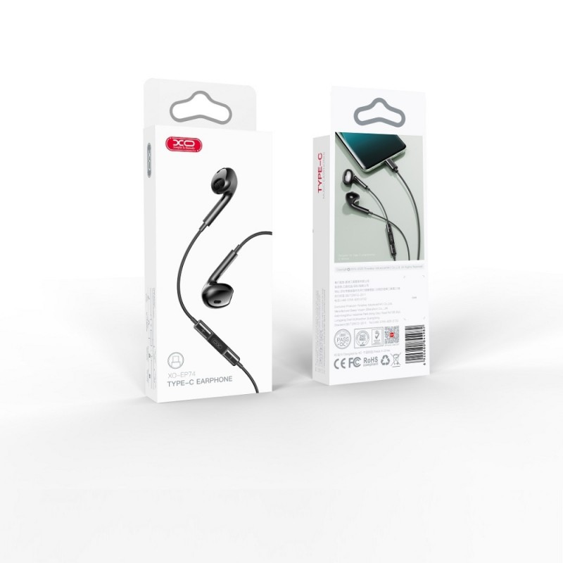 Слушалки HF XO EP74 USB-C, Черни