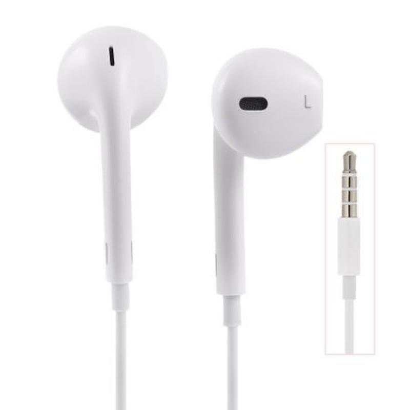 Слушалки HF за iPhone 3.5 mm в кутия, Бели