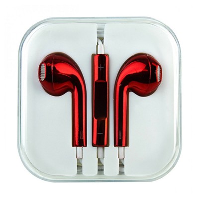 Слушалки HF за iPhone 3.5 mm в кутия, Червени