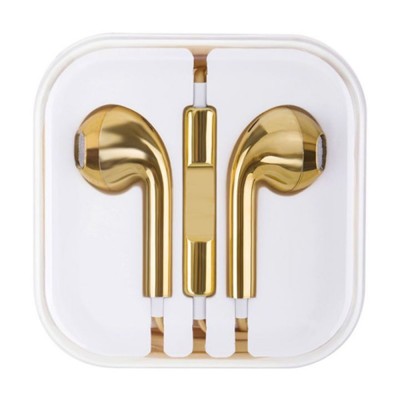 Слушалки HF за iPhone 3.5 mm в кутия, Златисти