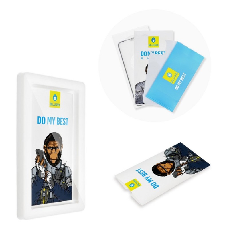 Стъклен протектор за дисплей Blueo 5D Full Strong HD с цяло лепило, За iPhone 11 (6.1), Черен