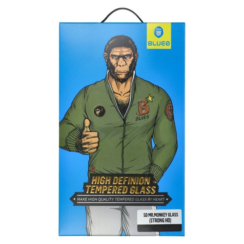 Стъклен протектор за дисплей Blueo 5D Full Strong Lite с цяло лепило, За Samsung Galaxy S22 Plus 5G (S906B), Черен