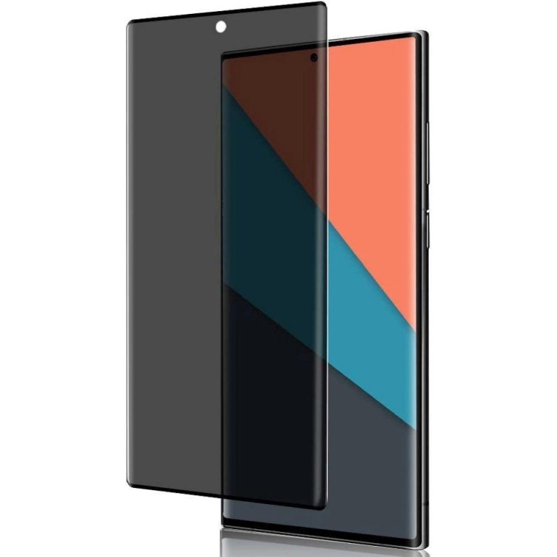 Стъклен протектор за дисплей MBX 5D Full Privacy с лепило по края, За Samsung Galaxy S23 Ultra (S918B), Черен