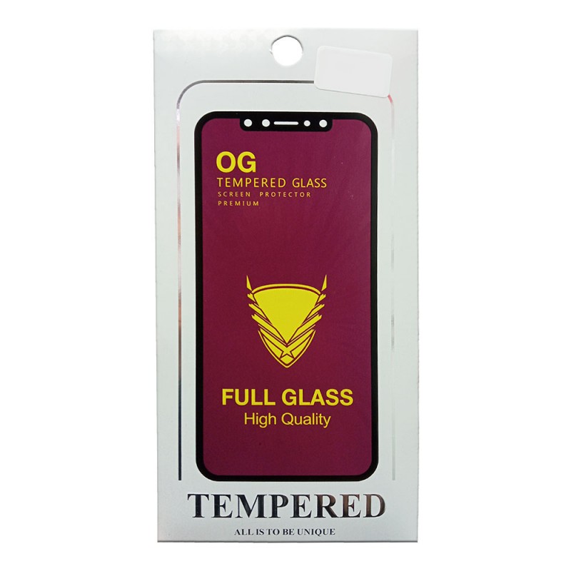 Стъклен протектор за дисплей OG paper box 5D Slim с цяло лепило, За Samsung Galaxy A12/M12 (A125F/M127F), Черен