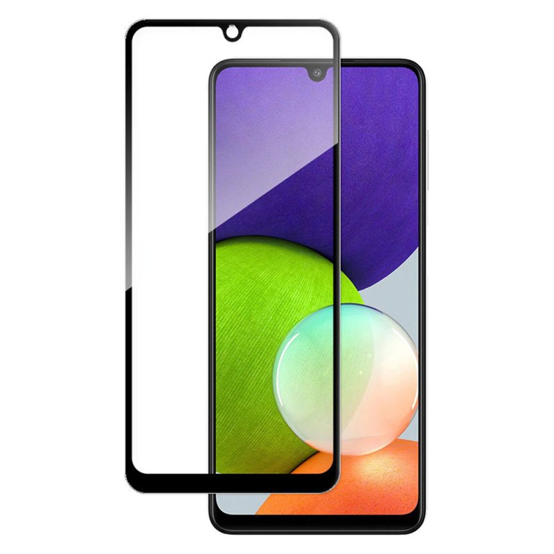 Стъклен протектор за дисплей OG paper box 5D Slim с цяло лепило, За Samsung Galaxy A22 4G (A225F), Черен