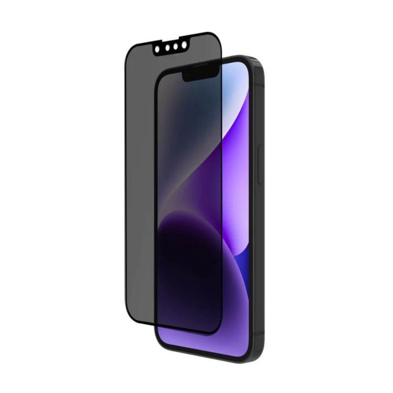 Стъклен протектор за дисплей OG Premium Privacy с цяло лепило, За iPhone 14 (6.1), Черен