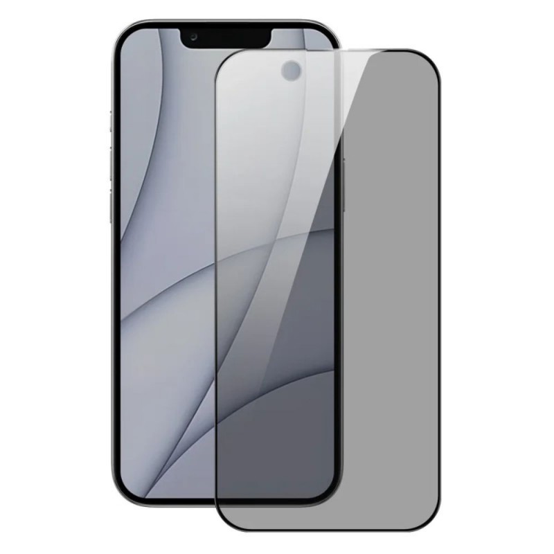 Стъклен протектор за дисплей OG Premium Privacy с цяло лепило, За iPhone 16e, Черен