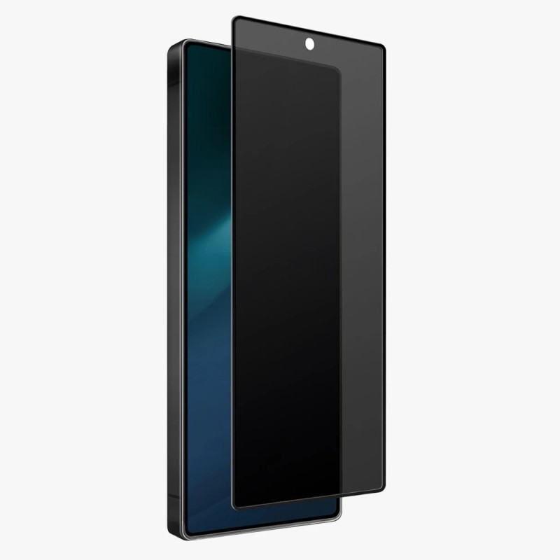 Стъклен протектор за дисплей OG Premium Privacy с цяло лепило, За Samsung Galaxy S25, Черен