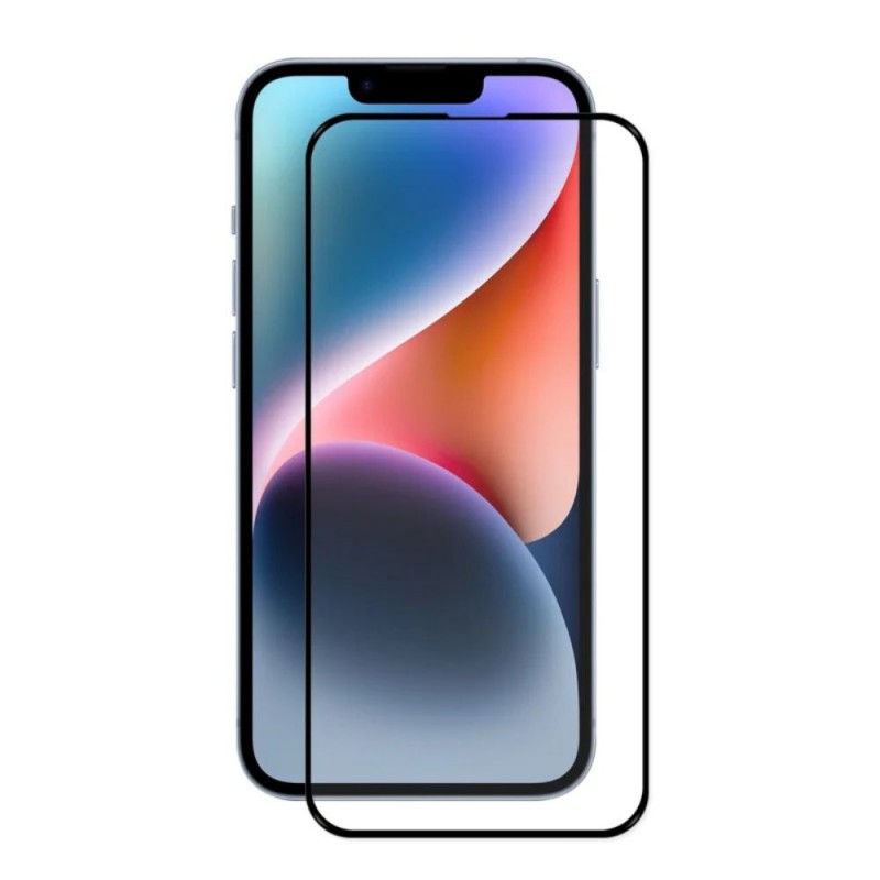 Стъклен протектор за дисплей OG 5D Slim с цяло лепило, За iPhone 16e, Черен