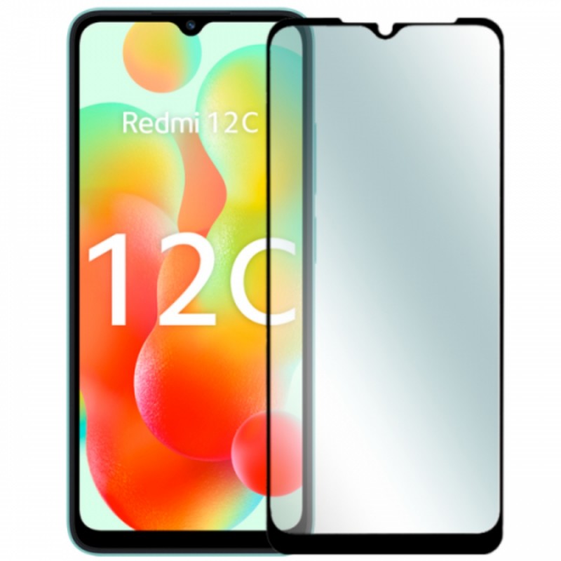 Стъклен протектор за дисплей OG 5D Slim с цяло лепило, За Xiaomi Redmi 12C, Черен