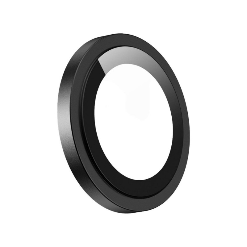 Стъклен протектор с метални рингове за задна камера MBX за Apple iPhone 17 Air, Черен