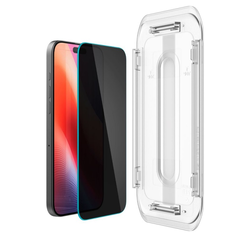 Стъклен протектор Spigen GLAS.tR EZ Fit (Privacy), За iPhone 17/16 Pro Max, Прозрачен