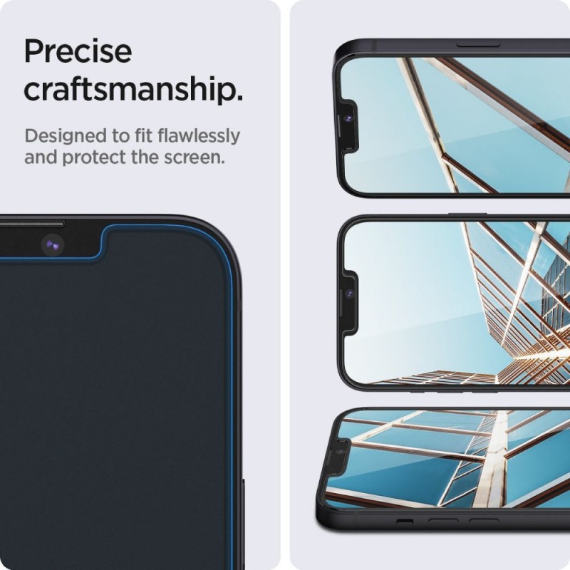Стъклен протектор Spigen GLAS.tR EZ Fit  с цяло лепило, За iPhone 16e, Прозрачен