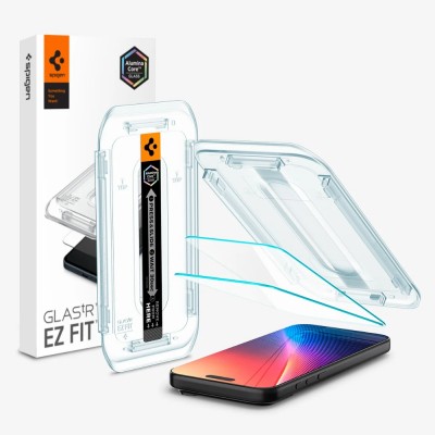 Стъклен протектор Spigen GLAS.tR EZ Fit  с цяло лепило, За iPhone 17 Pro Max (6.9), Прозрачен