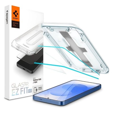Стъклен протектор Spigen GLAS.tR EZ Fit  с цяло лепило, За Samsung Galaxy S25, Прозрачен