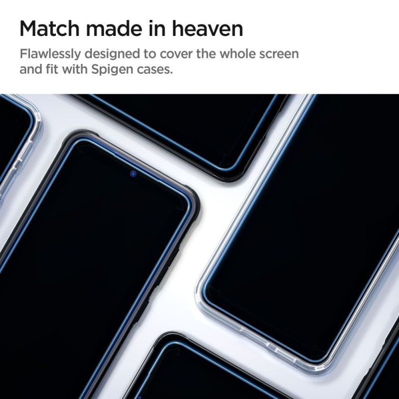 Стъклен протектор Spigen GLAS.tR EZ Fit  с цяло лепило, За Samsung Galaxy S25, Прозрачен