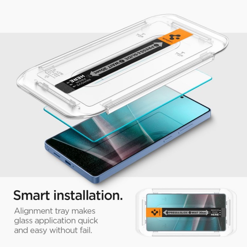 Стъклен протектор Spigen GLAS.tR EZ Fit  с цяло лепило, За Samsung Galaxy S25 Ultra, Прозрачен