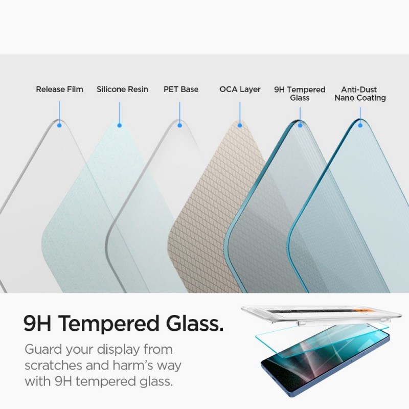 Стъклен протектор Spigen GLAS.tR EZ Fit  с цяло лепило, За Samsung Galaxy S25 Ultra, Прозрачен