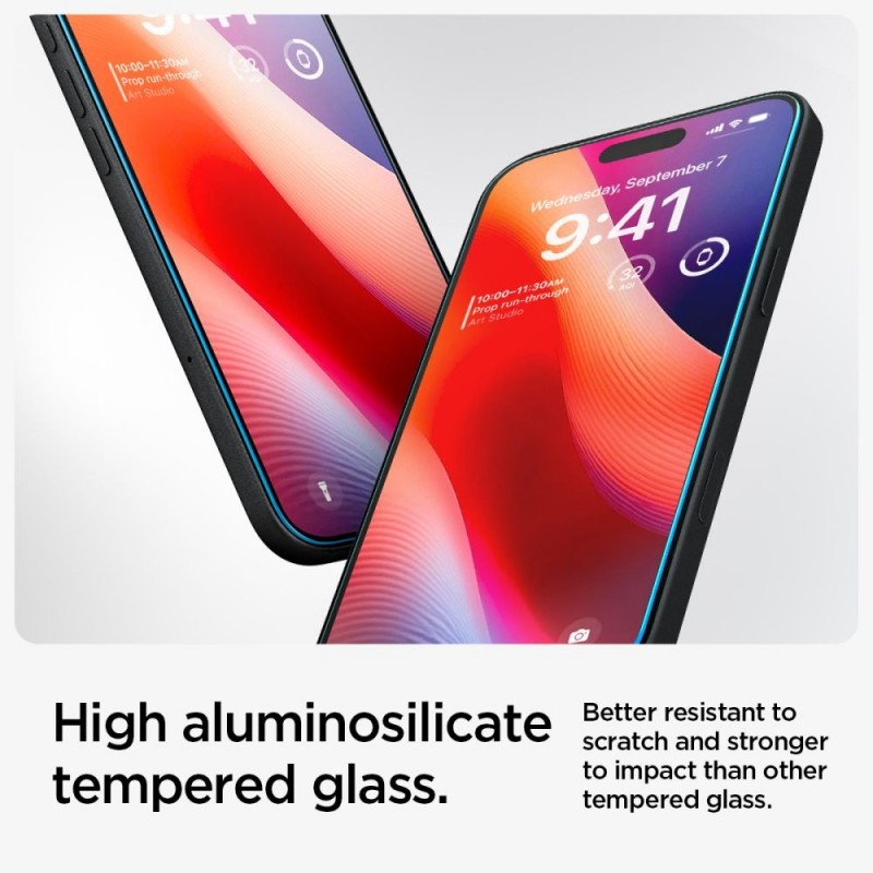 Стъклен протектор Spigen GLAS.tR EZ Fit, За iPhone 16 / 15, Прозрачен
