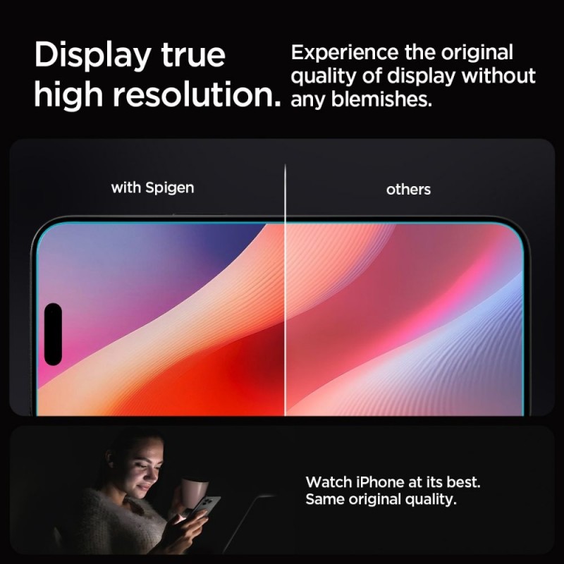 Стъклен протектор Spigen GLAS.tR EZ Fit, За iPhone 16 Pro Max (6.9), Прозрачен