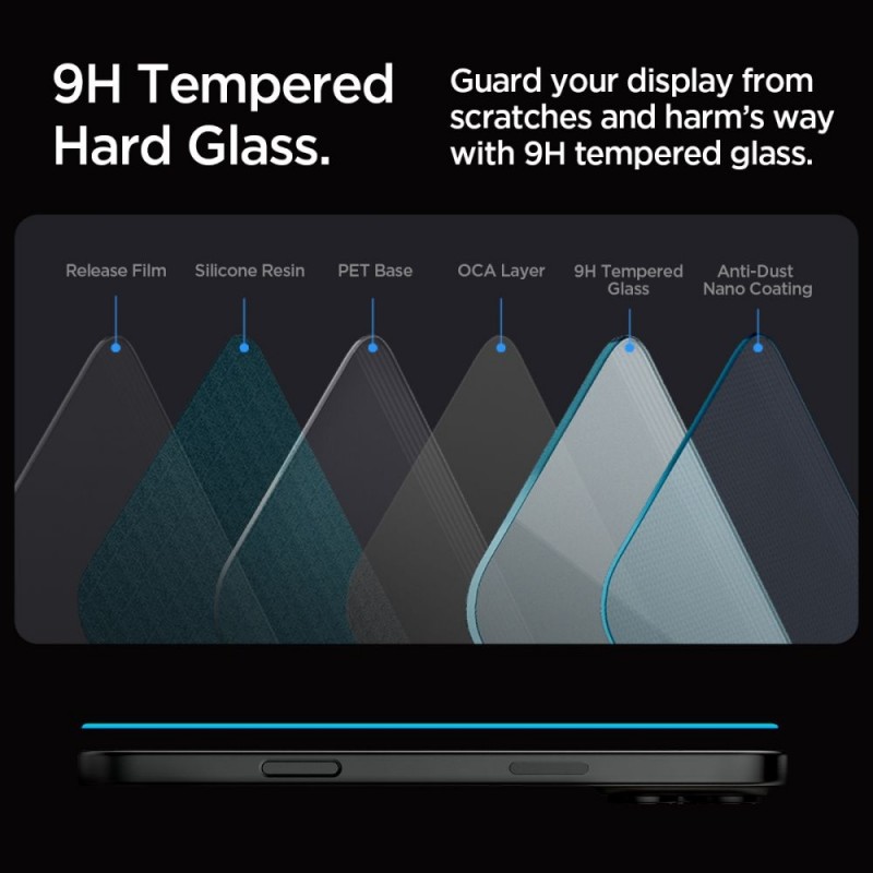 Стъклен протектор Spigen GLAS.tR EZ Fit, За iPhone 16 Pro Max (6.9), Прозрачен