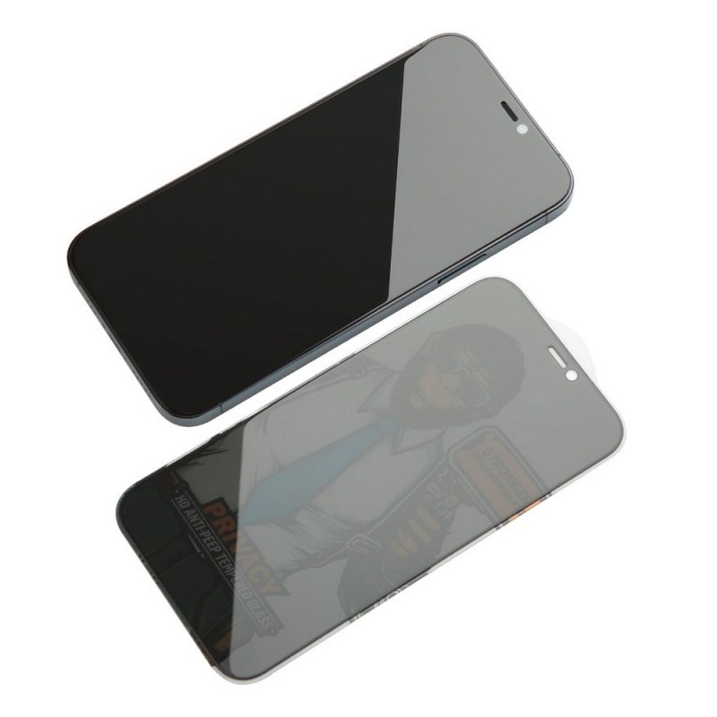 Стъклен протектор за дисплей Blueo 5D Full Strong Privacy с цяло лепило, За iPhone 14 Plus (6.7), Черен