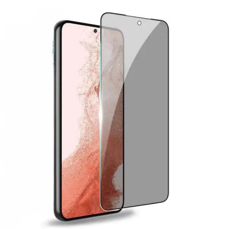 Стъклен протектор за дисплей MBX 5D Full Privacy с цяло лепило, За Samsung Galaxy S22 5G (S901B), Черен
