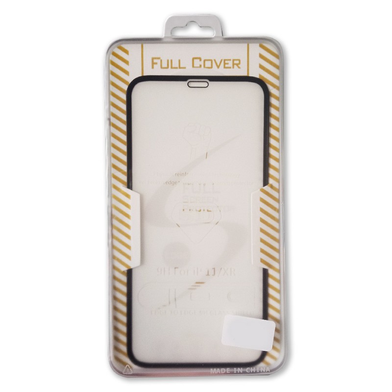 Стъклен протектор за дисплей MBX 5D Slim с цяло лепило, За iPhone 11 (6.1), Черен