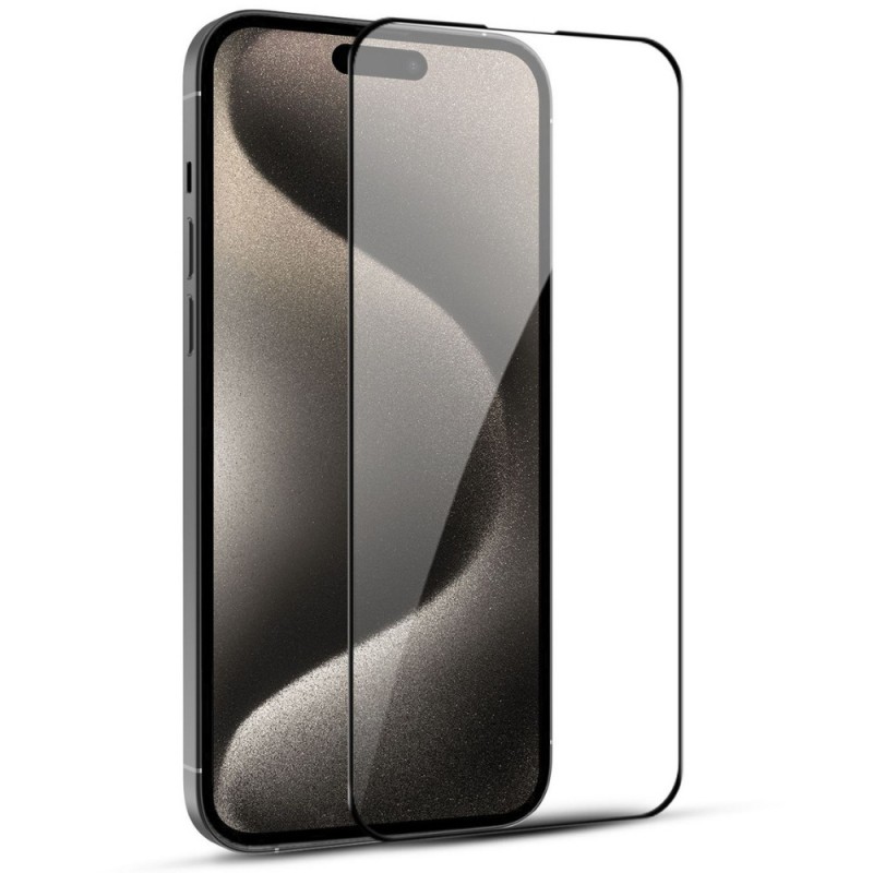 Стъклен протектор за дисплей MBX 5D Slim с цяло лепило, За iPhone 15 Pro Max (6.7), Черен