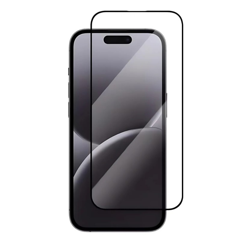 Стъклен протектор за дисплей MBX 9D Paper Box Flat, За iPhone 16 (6.1), Черен