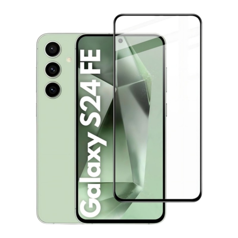 Стъклен протектор за дисплей MBX 9D Paper Box Flat, За Samsung Galaxy S24 FE, Черен