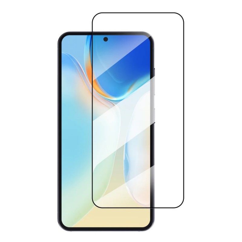 Стъклен протектор за дисплей MBX 9D Paper Box Flat, За Samsung Galaxy S25, Черен