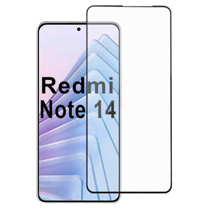 Стъклен протектор за дисплей MBX 9D Paper Box Flat, За Xiaomi Redmi Note 14, Черен