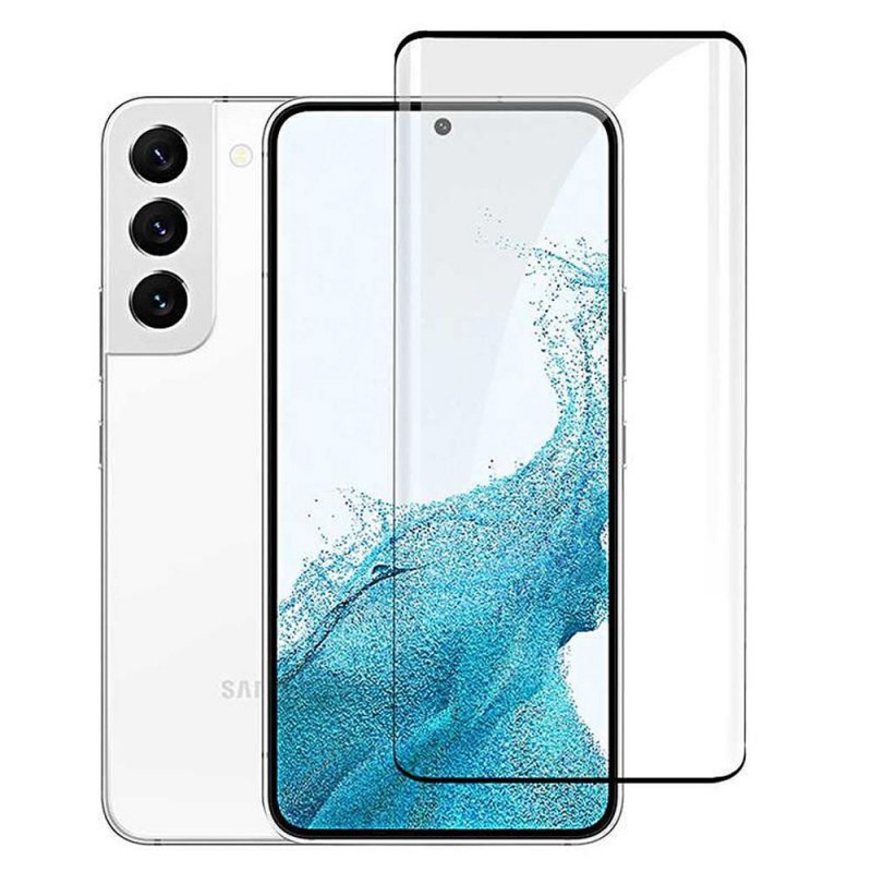 Стъклен протектор за дисплей OG 5D Slim с цяло лепило без дупка, За Samsung Galaxy S22 Plus 5G (S906B), Черен