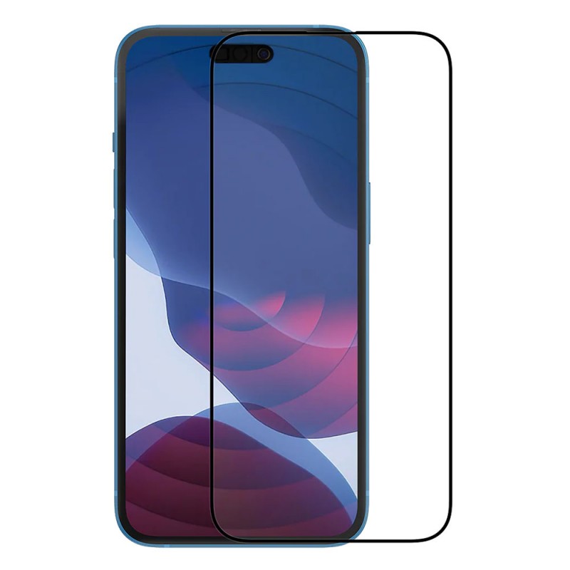 Стъклен протектор за дисплей OG 5D Slim с цяло лепило, За iPhone 14 Pro Max (6.7), Черен