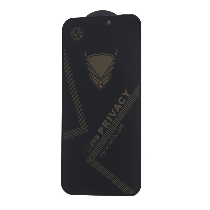 Стъклен протектор OG Premium Privacy с цяло лепило, За iPhone 16 Pro Max (6.9), Черен
