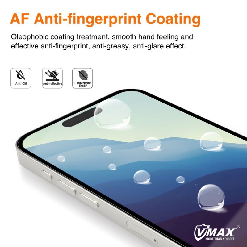 Стъклен протектор за дисплей Vmax 9D с цяло лепило, За iPhone 16 Plus (6.7), Черен