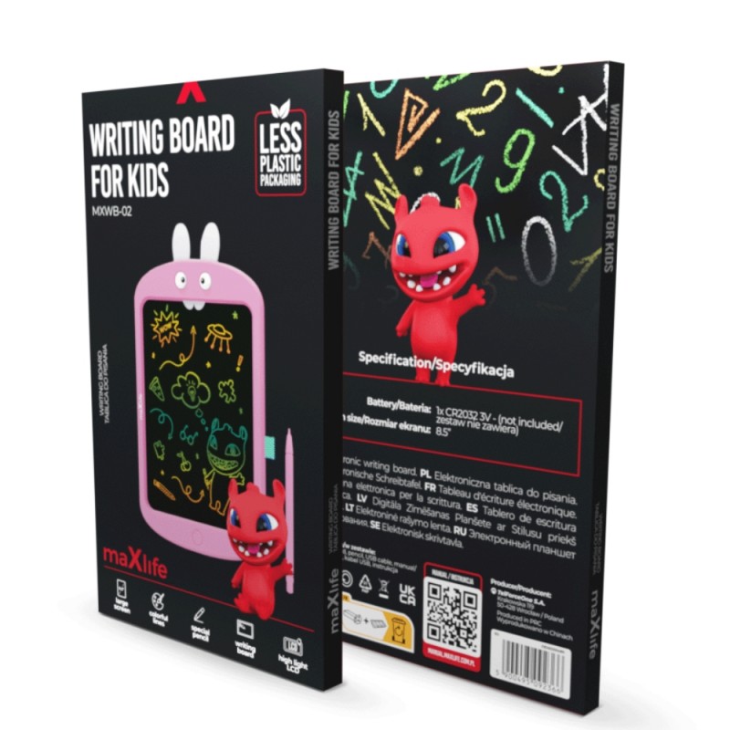 Цветен LCD таблет за рисуване Maxlife MXWB-02, Розов