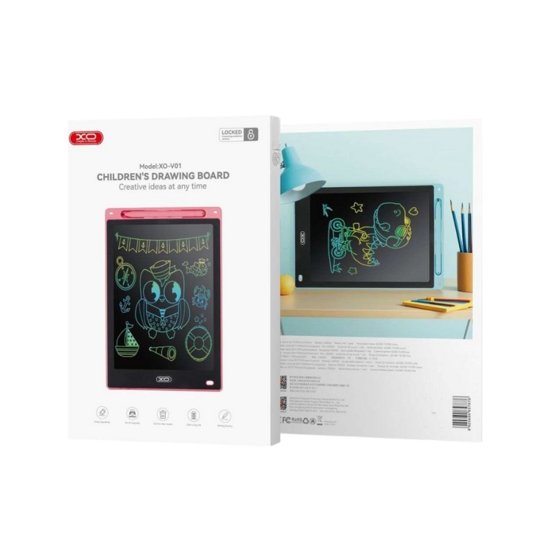 Цветен LCD таблет за рисуване XO writing tablet LCD V01 10, Розов