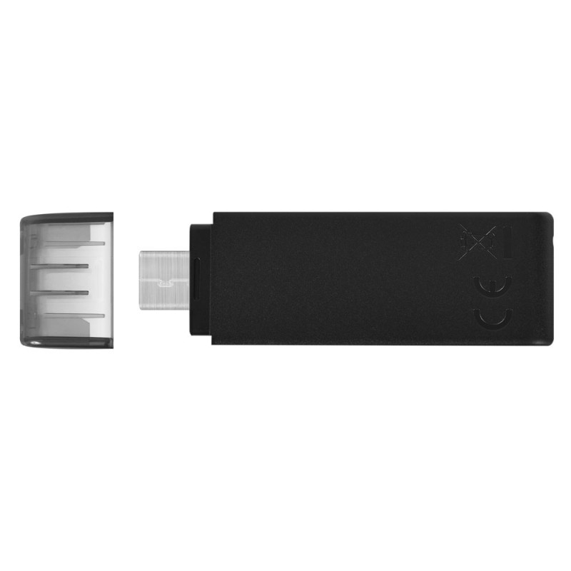 Type C флаш памет Kingston DT70 64GB, Черен