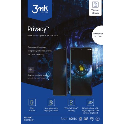 Удароустойчив протектор силиконов 3mk Privacy™, Универсален