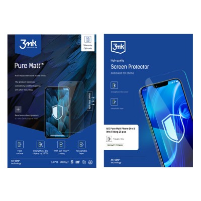 Удароустойчив протектор силиконов 3mk Pure Matt Pro™, Универсален